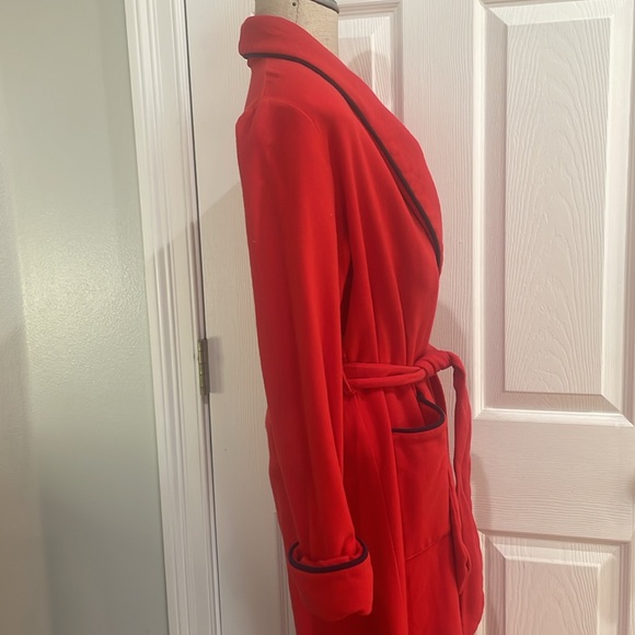 Vintage 80’s Harrods pure new wool red long maxi robe bathrobe women’s size XS - Picture 8 of 13